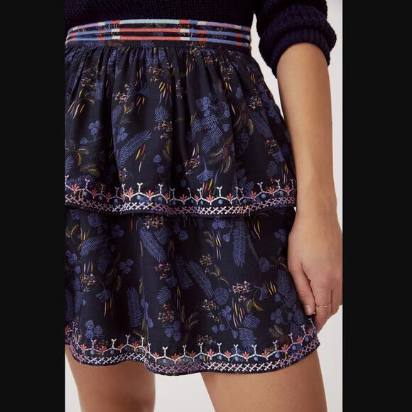 NWT Anthropologie Let Me Be Tiered Boho Mini Skirt - Medium - Picture 3 of 6